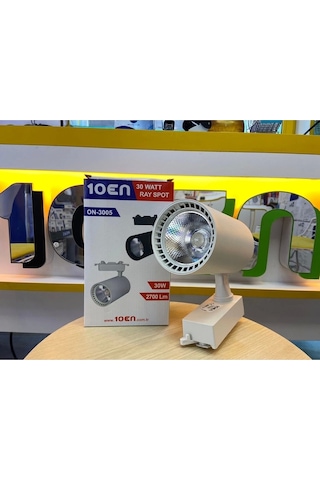 1 Metre Raylı 3 Adet 30w Led Beyaz Kasa Günışığı Ray Spot Led Vitrin Mağaza Armatürü