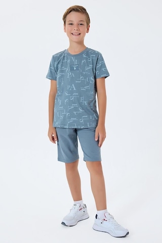 U.S. Polo Assn. Erkek Çocuk 2 Li Bermuda T-şhirt Takım Gri-2301 Gri