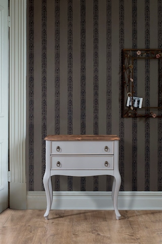 Wooding Masif 2 Çekmeceli Gri Ceviz Komodin - Mini Konsol