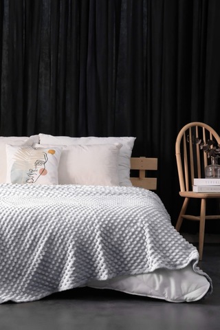 Mink All Season Tomurcuk Çift Kişilik Battaniye - Gri