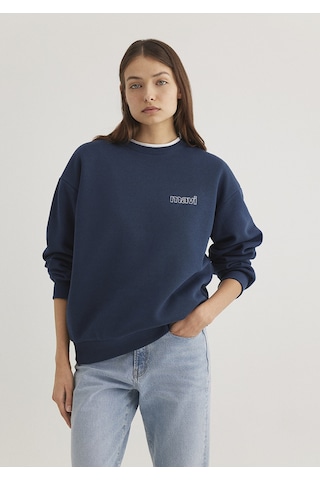 Mavi - Mavi Logo Baskılı Lacivert Sweatshirt 1611656-82454
