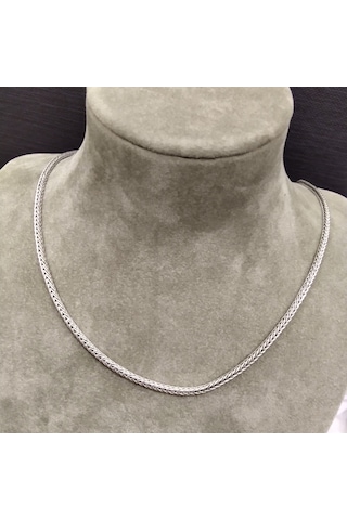925 Ayar Gümüş Balık Sırtı Model Erkek Kolyesi-şık Tasarım-65cm/2mm Gümüş