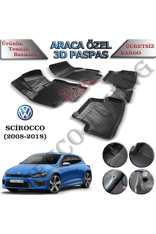 Rizline Volkswagen Scirocco 3D Havuzlu  Paspas