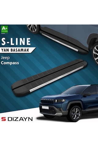 S-dizayn Jeep Compass 3 S-line Krom Yan Basamak 193 Cm 2025 Üzeri A+ Kalite