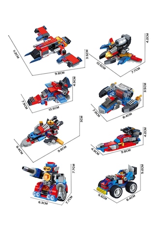 8in2 Dönüşebilen Robot Ve Optimus Savaşçı Blok Seti - 725 Parça