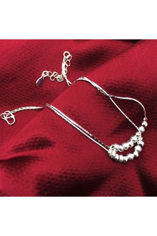 Sones Basit Moda Buzlu Boncuk Kişilik Gümüş Kaplama Bileklik Gümüş