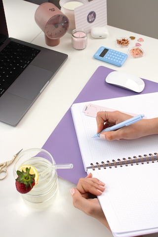 20x28 Spiralli Sert Kapak Lastikli Kareli Not Defteri Lila Lila