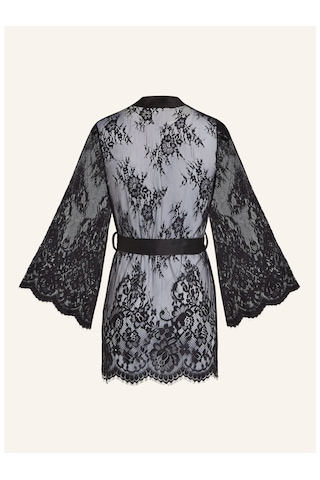 Hunkemöller Kimono Isabelle, Şeffaf, Kurdeleli, Geniş Kollu, Özel Koleksiyon Siyah