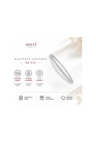 Servi 925 Ayar Luna Su Yolu Bileklik-215 Gümüş