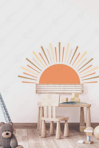 MSticker Bohem Tarzı Güneş Ve Işınları Çocuk Bebek Odası Sticker Seti