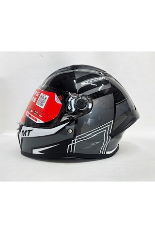 Mt Stinger 2 Tron B12 Şefaf Vizörlü V-28B Kask Siyah Parlak Renk