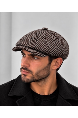 Aida Jewelss Modern Kasket Baretta Kışlık Şapka Peaky Blinders Şapka Kahverengi Açık