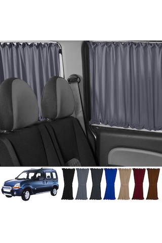 Pandami Renault Kangoo 1 . Nesil Kısa Şase 1997-2009 Uyumlu Gri Raylı Oto Perde Takımı