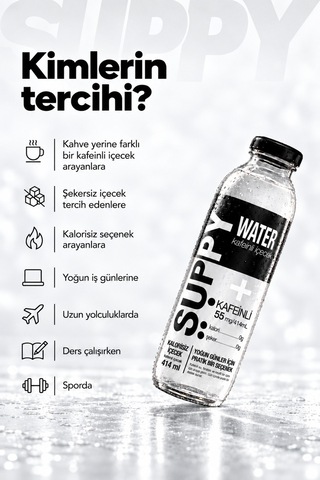 Suppy Vitamin Water Kafeinli İçecek 3 Adet 414 Ml