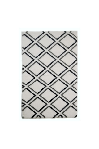 Prizma Halı Marble Peluş Halı Kare Desenli Düz Kesim