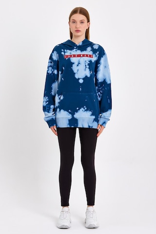 JAHR MARC Batik Yıkamalı Mavi Oversize Sweatshirt - S
