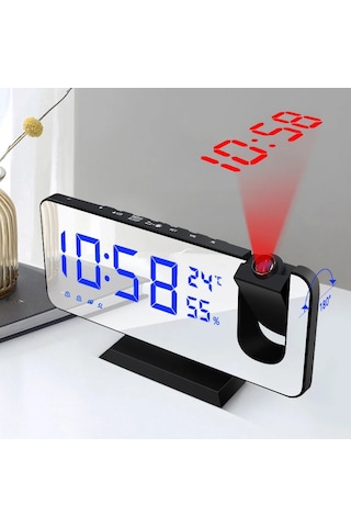 Çok Fonksiyonlu Ayna Saat Fm Radyo Alarm Projeksiyon Sıcaklık ...