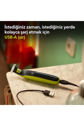 Philips OneBlade QP2724/20 Elektrikli Tıraş Makinesi - Sakal & Vücut - Islak & Kuru Kullanım