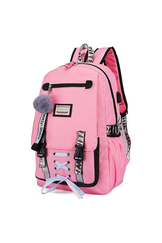 Createtech Zaman Yeşil Usb Spor Seyahat Çantası Hırsızlığa Korumalı Sırt Çantası Yeşil