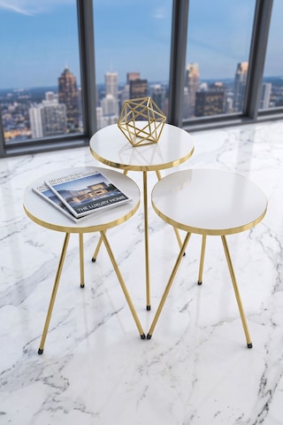 Bşkvirgo Gold Metal Düz Ayak Zigon Beyaz 3'lü Bsk2026