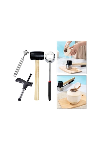 Soulader Hindistan Cevizi Kırma Aparatı Ve Açacağı Seti - Pratik Hindistan Cevizi Kıracağı İle Taze Hindistan Cevizi Yeme Aleti Diğer