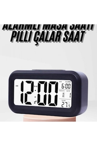 Dijital Işıklı Alarmlı Çalışma Masası Ekran Pilli Çalar Saat Renkli 74996293