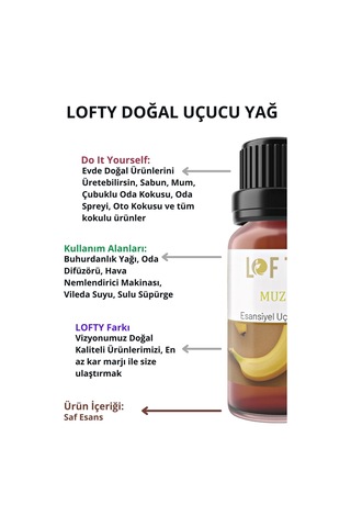Lofty Muz Uçucu Yağ Buhurdanlık Esansı Oda Kokusu 10 ML