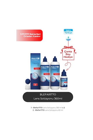Tto Blefaritto 360 Ml 2 Adet Lens Solüsyonu + Çanta Boy 60 Ml Çanta Boy