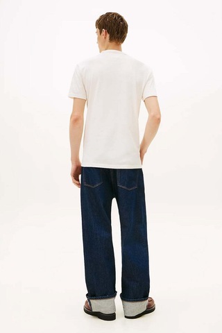 Tommy Jeans Erkek T Shirt Dm0dm22311 Ybh Beyaz Beyaz