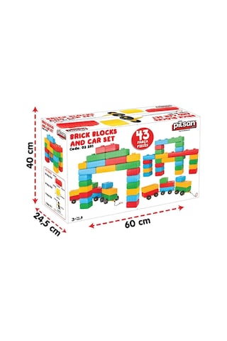 Mey İthalat 03251 Tuğla Blok Ve Araba Seti S172117281