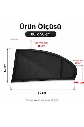 Microcase Pratik Geçmeli Oto Yan Cam Perdesi Araba Arka Güneşlik 2 Adet Al5624 1