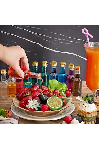 Willowhaven Siyah 20li Mini Likör Şişeleri Partiler İçin 5 Huni Ve Altın Gümüş Kapaklı