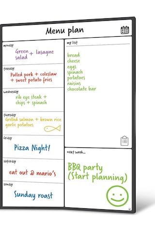 Buzdolabı Takvimi Yemek Planlayıcısı Ve Alışveriş Listesi Beyaz Tahta