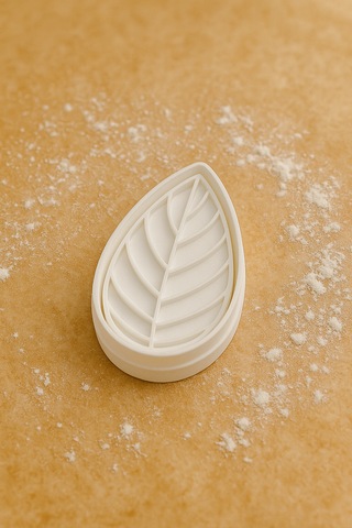 Yaprak Desenli Kurabiye Kalıbı Seti - 2 Li Doğal Temalı Şekilli Hamur Kalıbı Beyaz