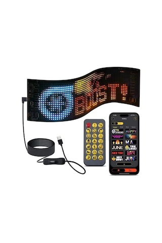 Led Ekran Matrix Panel Cama Yapışan En Büyük Boy 16x96 Led Sayısı Araba Yazısı 12cm-59.5cm Çokrenkli