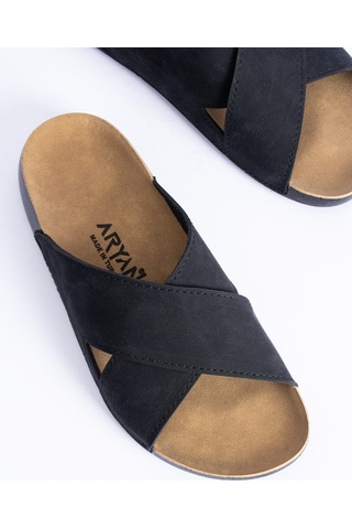 Polomia Comfort Isabella Kadın Çapraz Anatomik Esnek Comfort Yumuşak Hafif Basic Rahat Taban Günlük Sandalet Terlik Siyah