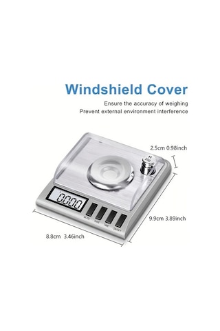 Fastbuy Wangxi Beyaz 0.001g Hassas Dijital Tartı - Mini Takı Altın Mutfak Laboratuvar Kullanımı Beyaz