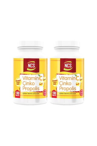 Vitamin C Çinko Propolis 180 Tablet X 2 Adet Vitamin D Çinko