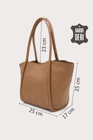 Hakiki Deri Kadın Organizerlı Omuz Çantası Taba Smr9205 Taba