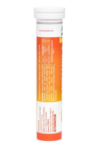 Phytodef Vitamin C Çinko Vitamin D3 Portakal Aromalı Efervesan Tablet 20 Adet