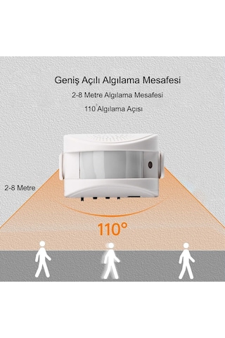 Misafir Karşılama Zili 3 Modlu Kumandalı Hareket Sensörlü Güvenlik Alarm Pır Sensör