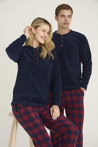 Kocabey 7304-k Kadın Midi Yaka Pijama Takım Lacivert