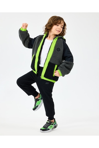 Skechers B Outdoor Fleece Full Zip Sherpa Büyük Erkek Çocuk Siyah Mont Sk2520045-1602 Siyah