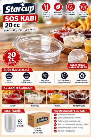 Starcup Sos Kabı 20 Cc 100'lü Koli İçi 27 Paket