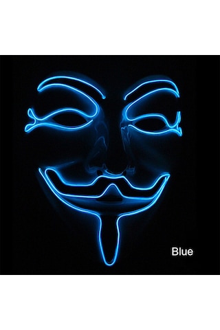 Wezone "led Işık Maskesi - 4 Modlu Renkli Parti Ve Korku Aksesuarı" Mavi