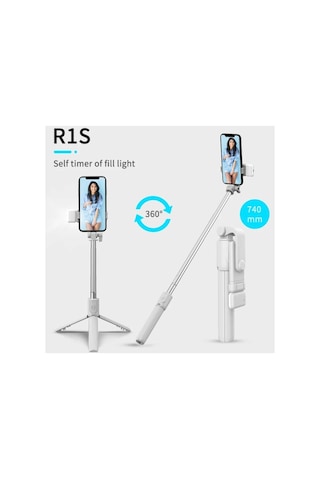 Bluetooth Lu Led Işıklı Selfie Çubuğu Uzaktan Kumandalı Yatay Ve Dikey Kullanabilme Özçekim Tripod