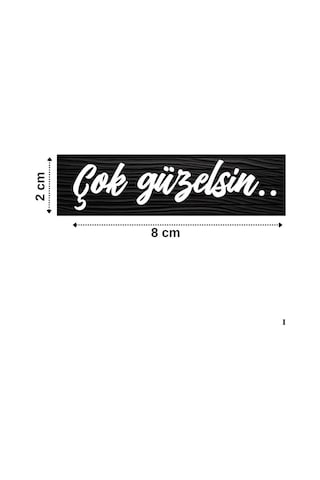 Çok Güzelsin Araba Güneşlik Ayna Yazısı Sticker 8cm X 2cm