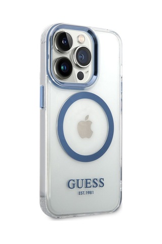 Apple Uyumlu iPhone 14 Pro Max Kılıf Guess Magsafe Şarj Özellikli Metal Kamera Çerçeveli Kapak