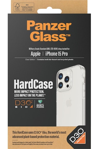 Hardcase Apple Uyumlu iPhone 15 Pro D3o Darbeye Karşı Korumalı Şeffaf Telefon Kılıfı Şeffaf