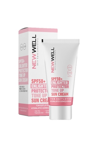New Well Ton Eşitleyici ve Aydınlatıcı Pembe Yüz Güneş Kremi SPF50+ 50 ML